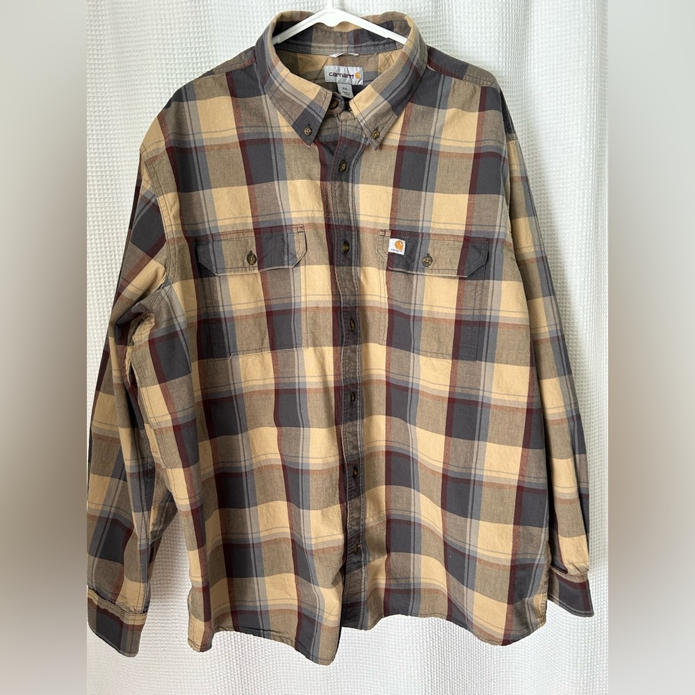 Carhartt Men’s 2X plaid long sleeve button down